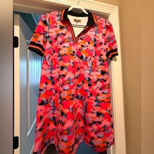 Vibrant Pink and Orange Mini Dress